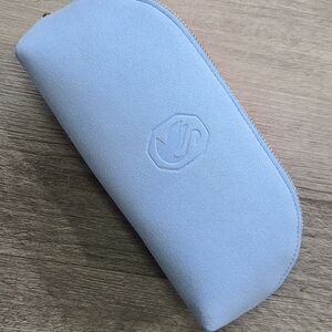 SWAROSKI JEWERLY/ MAKE UP BAG Light Blue Suede Pouch